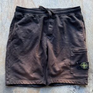 Stone Island Garment Dyed Cargo Shorts - Black